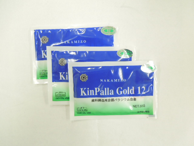 歯科金属材料　12％金パラジウム　中溝貴金属　キンパラゴールド12