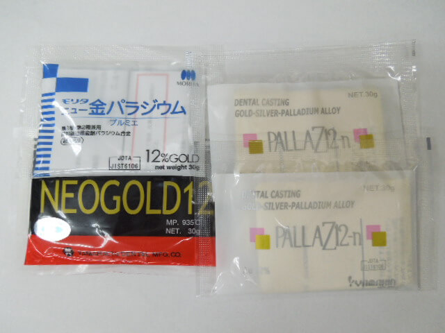 歯科用金属 12％金銀パラジウム合金